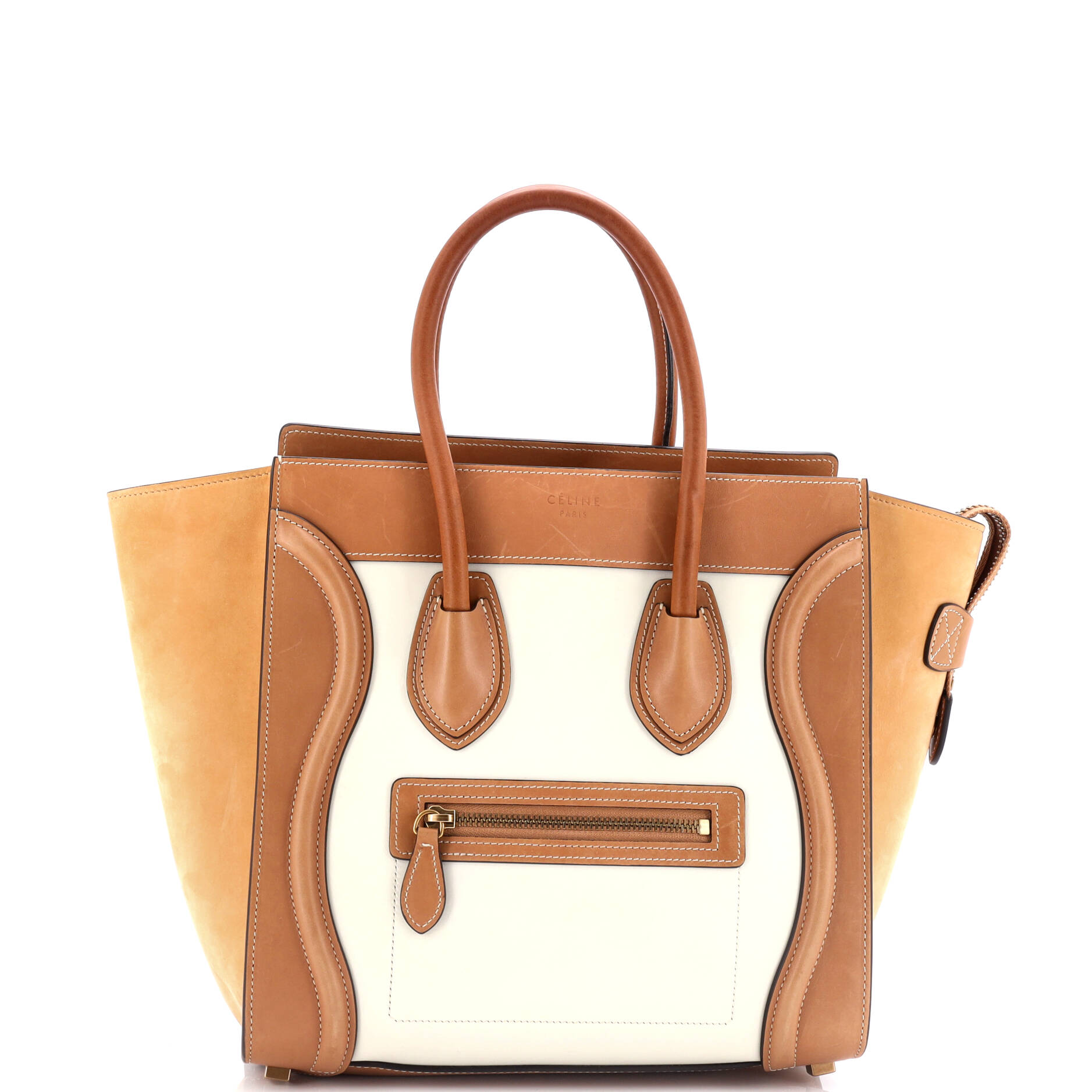 Celine Tricolor Luggage Bag Leather Micro