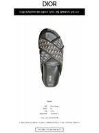 Aqua Oblique Jacquard Sandals Black Beige Dior