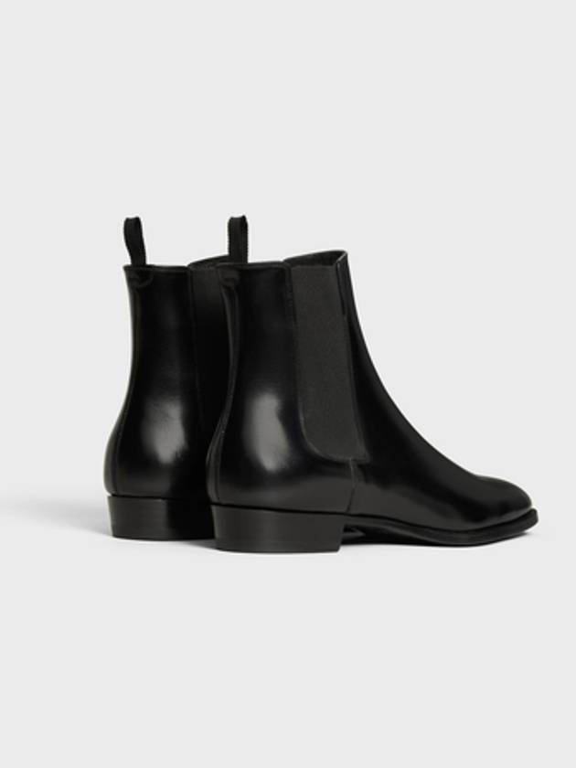 CELINE Drugstore Shiny Calfskin Chelsea Boots Black