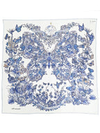 Butterfly Around The World 90 Square Scarf White Dior