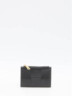 Bottega Veneta Intrecciato Cassette Zipper Card Wallet Black