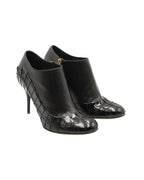 Dior Serpent Ankle High Heel Boots in Black Leather