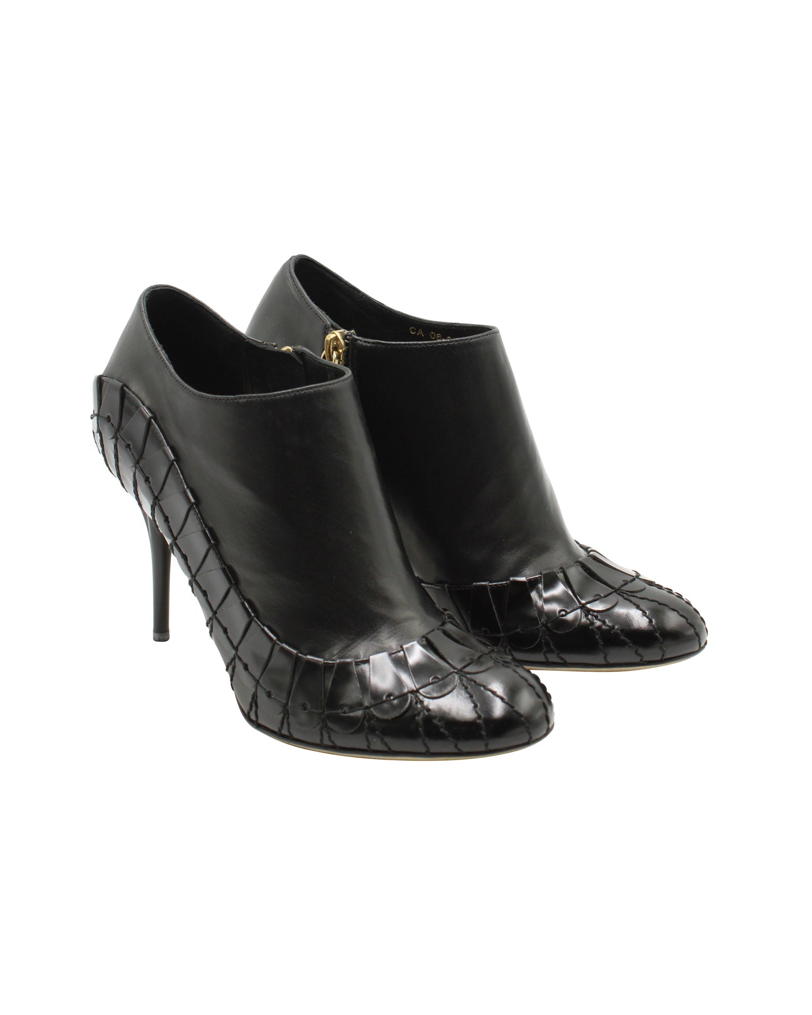 Dior Serpent Ankle High Heel Boots in Black Leather