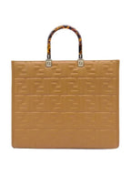 Fendi Sunshine FF Logo Medium Tote Bag Brown