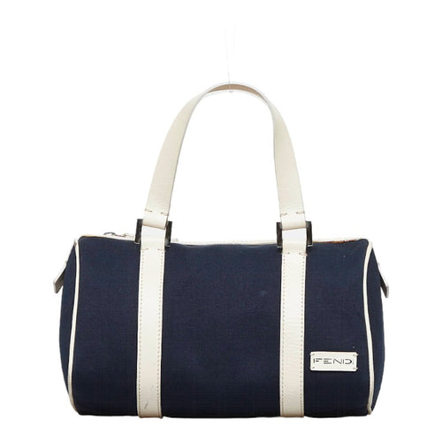 Fendi Fendi Handbags Linen/Laser Navi White Ladies Navi