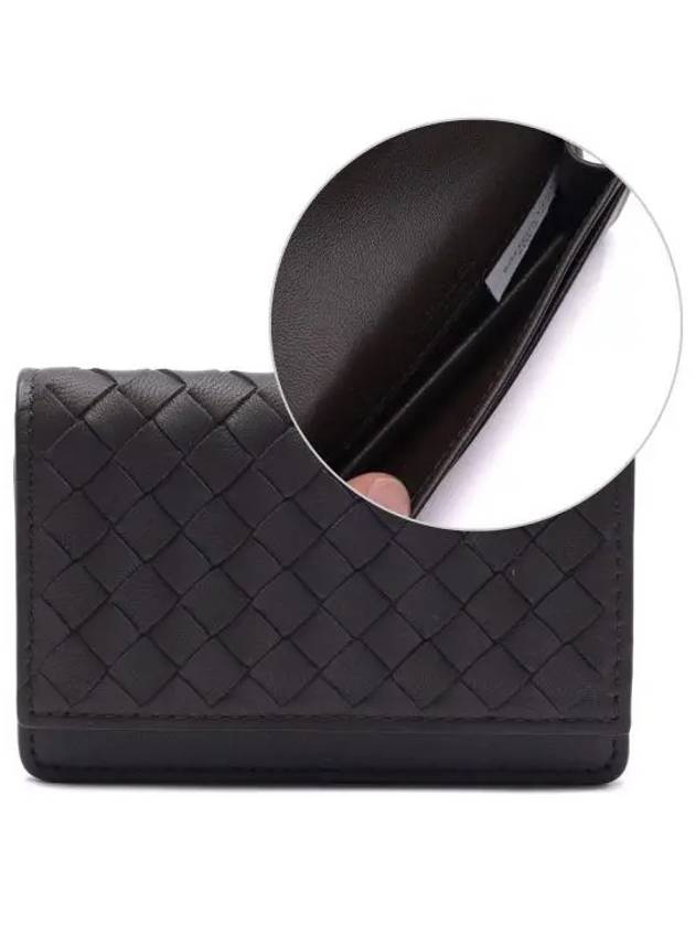 Bottega Veneta Intrecciato Flap Card Wallet Espresso