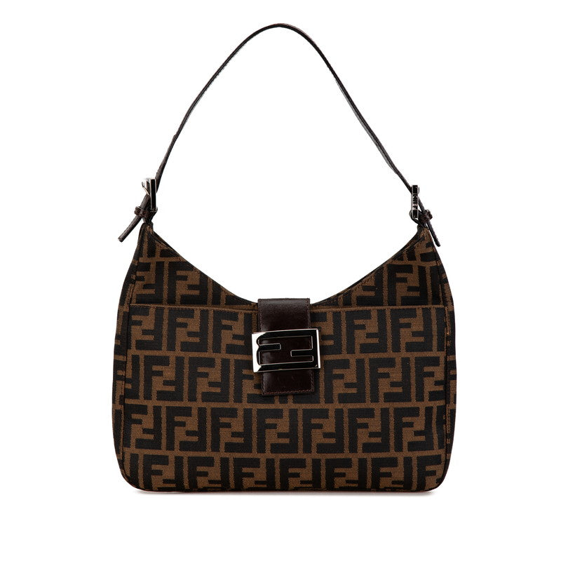 Fendi Zucca Canvas Leather Shoulder Bag
