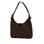 Fendi Zucca Canvas Leather Shoulder Bag