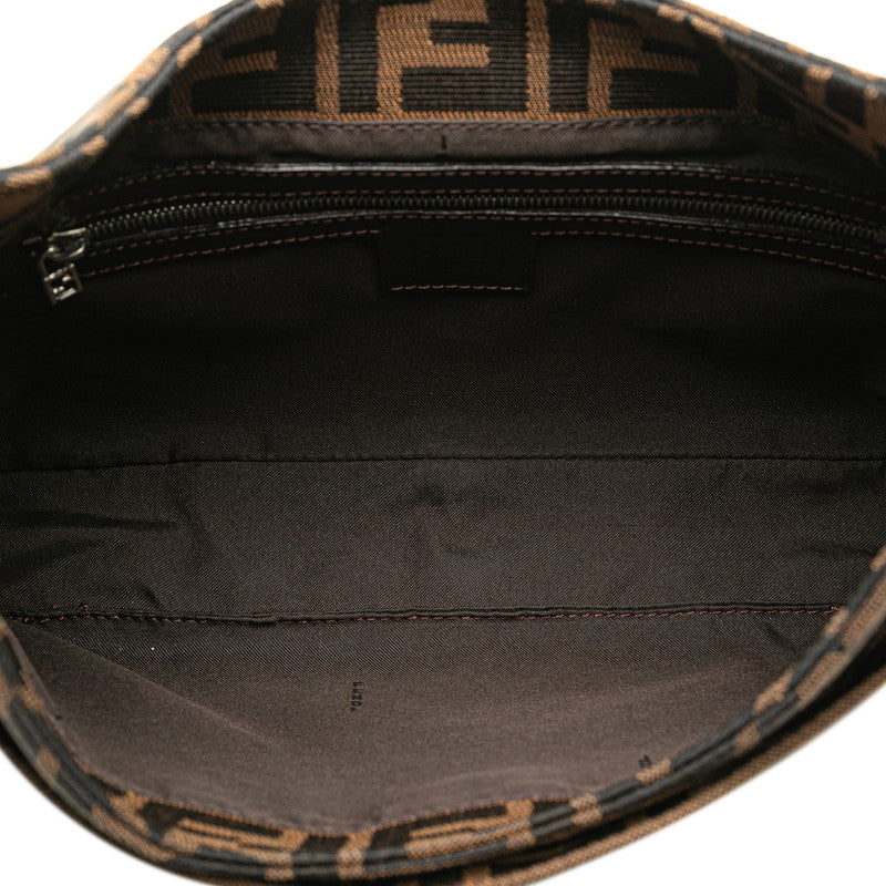 Fendi Zucca Canvas Leather Shoulder Bag