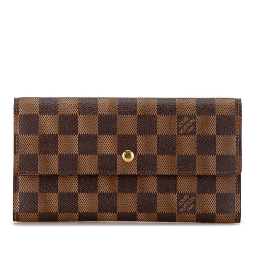 Louis Vuitton Damier Portefeuille International Long Wallet N61215 Brown PVC Leather