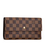 Louis Vuitton Damier Portefeuille International Long Wallet N61215 Brown PVC Leather