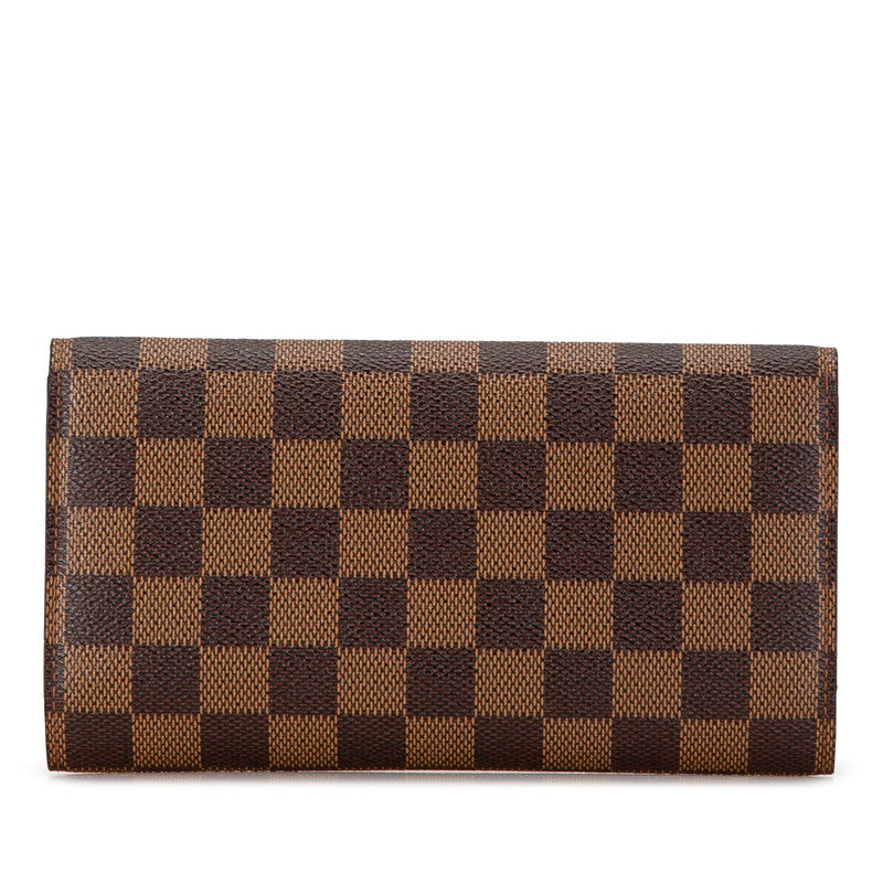 Louis Vuitton Damier Portefeuille International Long Wallet N61215 Brown PVC Leather