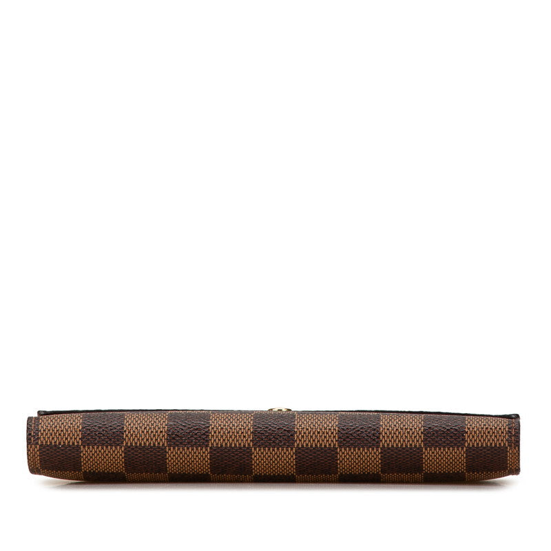 Louis Vuitton Damier Portefeuille International Long Wallet N61215 Brown PVC Leather