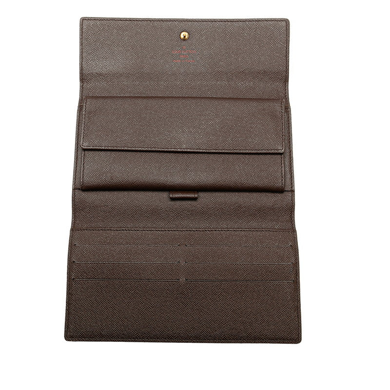 Louis Vuitton Damier Portefeuille International Long Wallet N61215 Brown PVC Leather