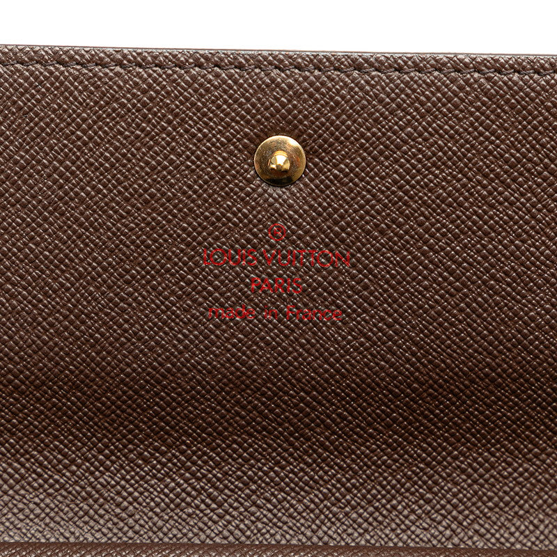 Louis Vuitton Damier Portefeuille International Long Wallet N61215 Brown PVC Leather