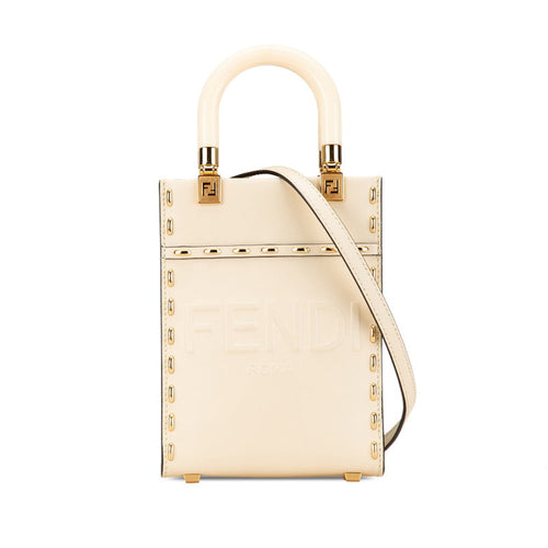 Fendi Sunshine Small Shopper Handbag Beige