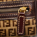 Fendi Zucchino Brown PVC Leather Handbag