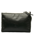 Fendi Diagonal Shoulder Bag C14027 Black Leather Women's