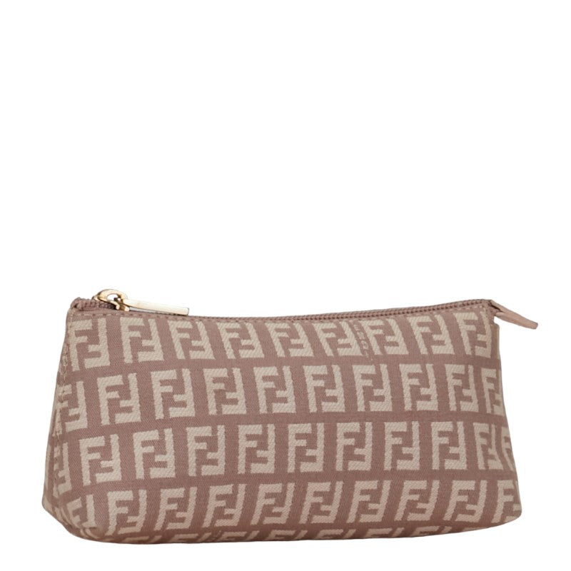 Fendi Zucchino Canvas Leather Pouch 7N0037