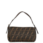 Fendi Zucca Mamma Bucket Handbag Canvas Leather