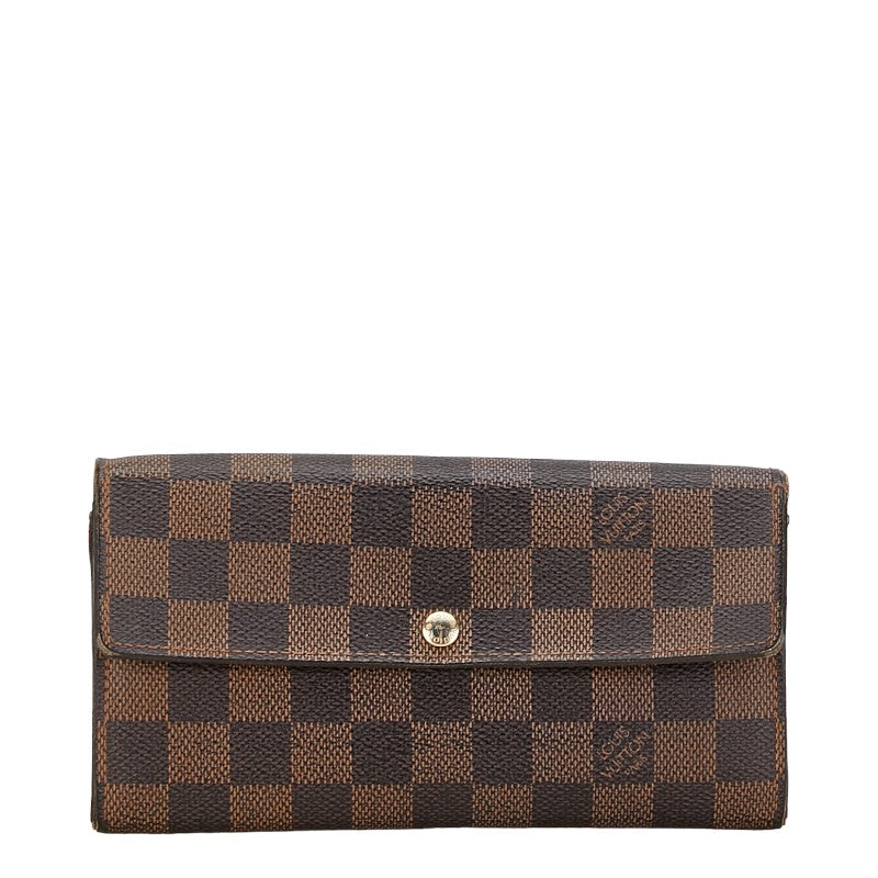 Louis Vuitton Damier Portefeuille Sarah Long Wallet N61734 Brown PVC Leather in New Condition
