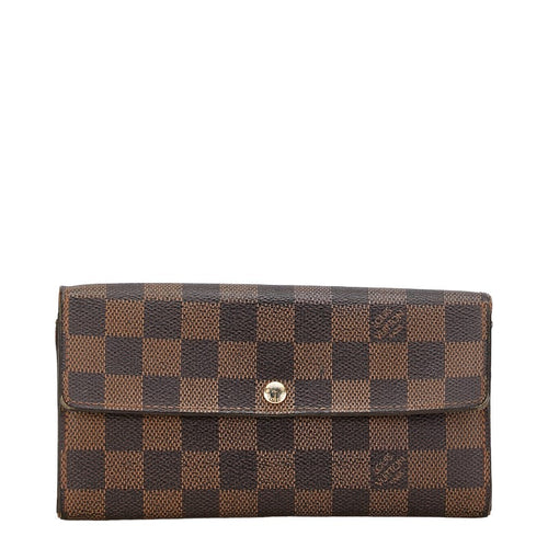 Louis Vuitton Damier Portefeuille Sarah Long Wallet N61734 Brown PVC Leather in New Condition