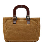 Fendi Corduroy Leather Tote Handbag 26693