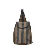 Fendi Pequin Backpack Brown Black PVC Leather