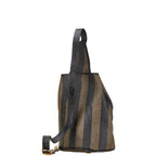 Fendi Pequin Backpack Brown Black PVC Leather