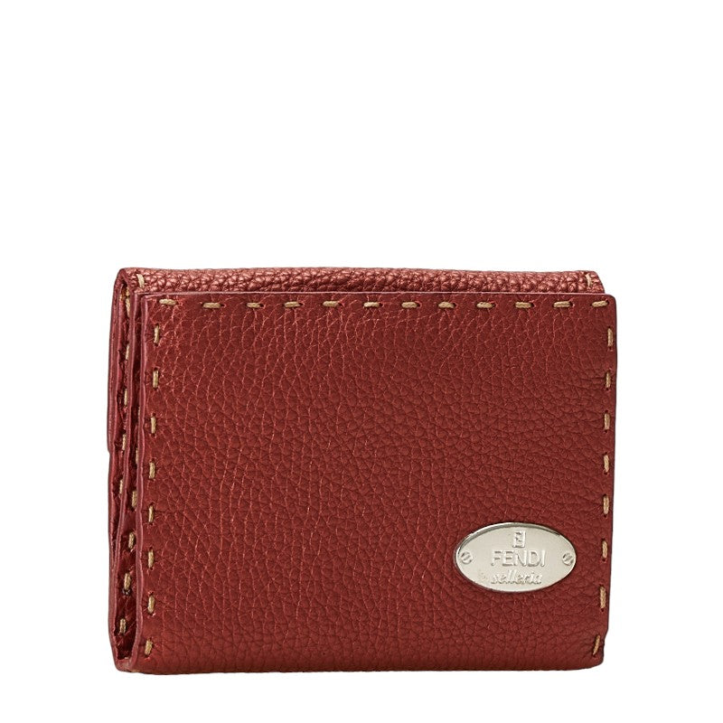 Fendi Selleria Leather Bifold Wallet Brown