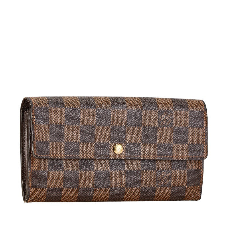 Louis Vuitton Damier Portefeuille Sarah Long Wallet N61734 Brown PVC Leather in New Condition