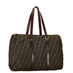 Fendi Zucca Canvas Leather Tote Bag