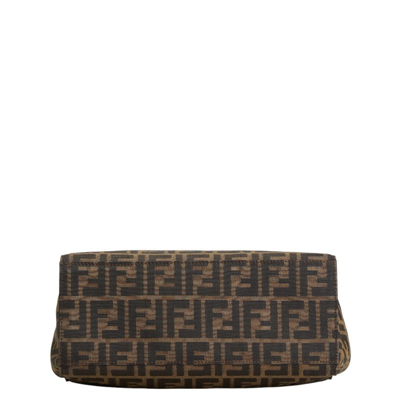 Fendi Zucca Canvas Leather Tote Bag