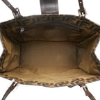 Fendi Zucca Canvas Leather Tote Bag