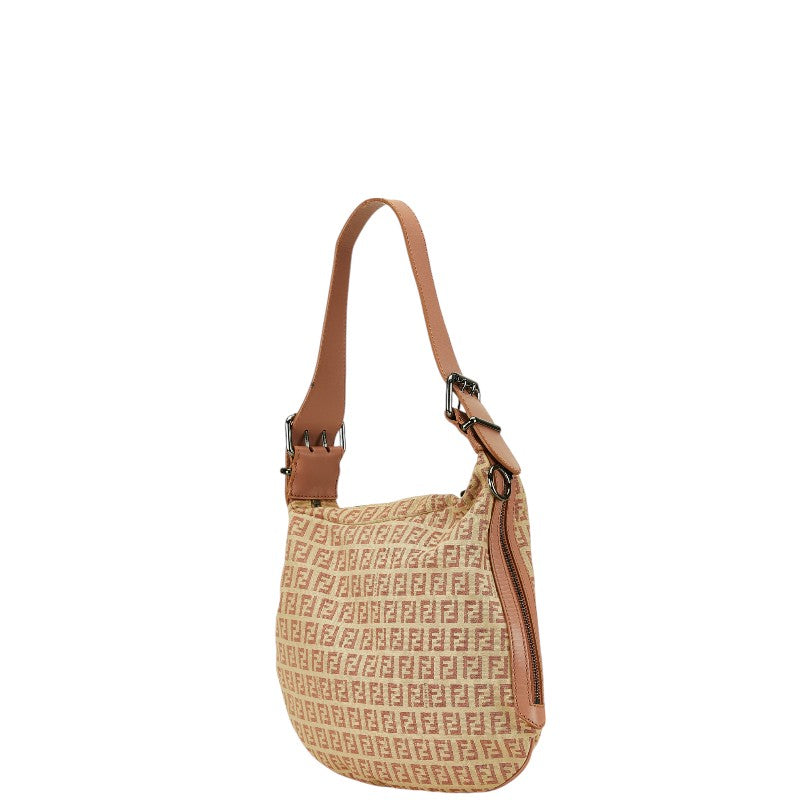 Fendi Zucca Canvas Leather Shoulder Bag 8BR228
