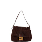 Fendi Velour Leather Mamma Bucket Shoulder Bag