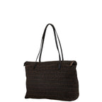 Fendi Zucchino Canvas Leather Tote Bag