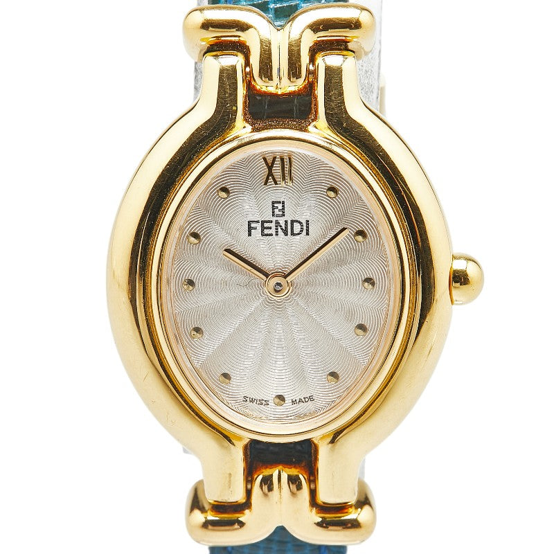 Fendi 640L Quartz Watch Stainless Steel Leather