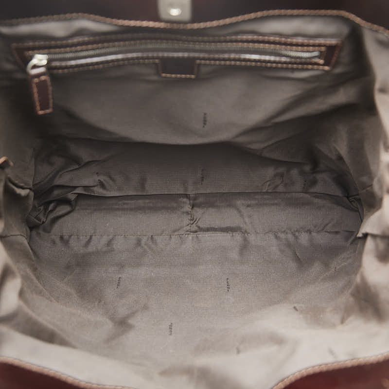 Fendi Zucca Canvas Leather Tote Shoulder Bag