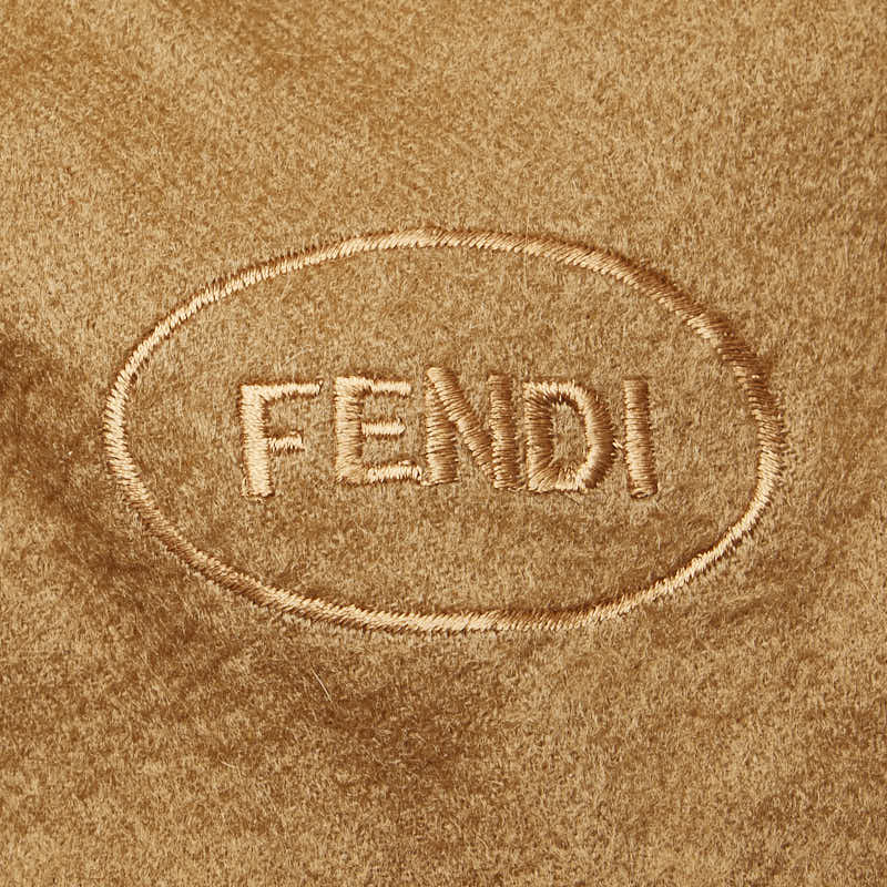 Fendi Fringe Cashmere Fur Scarf Brown