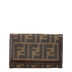 Fendi Zucca Bifold Wallet Canvas Leather