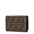 Fendi Zucca Bifold Wallet Canvas Leather