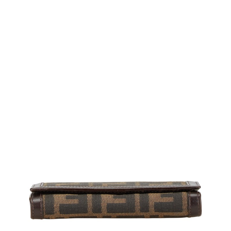 Fendi Zucca Bifold Wallet Canvas Leather
