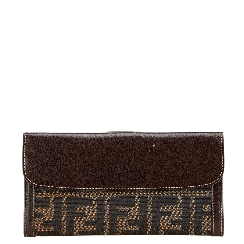 Fendi Zucca Canvas Leather Long Wallet 01339