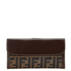 Fendi Zucca Canvas Leather Long Wallet 01339