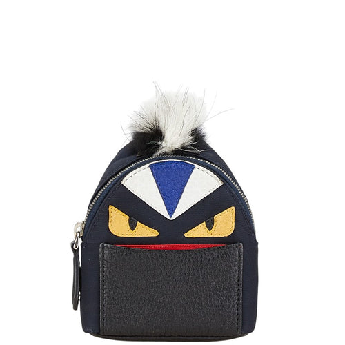 Fendi Nylon Leather Bugs Keychain Bag Charm