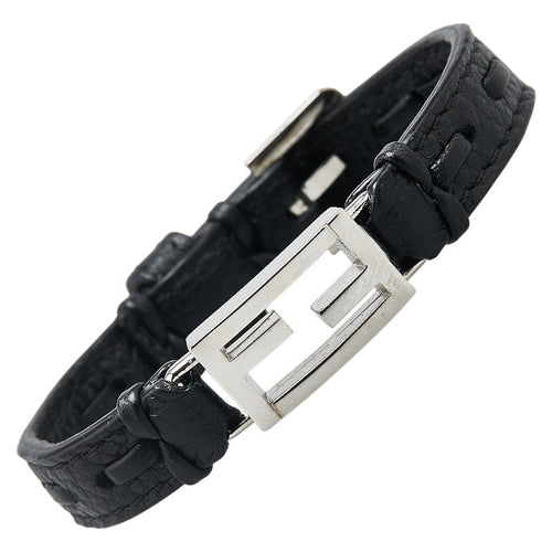 Fendi FF Logo Baguette Bracelet Leather Metal