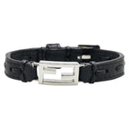 Fendi FF Logo Baguette Bracelet Leather Metal