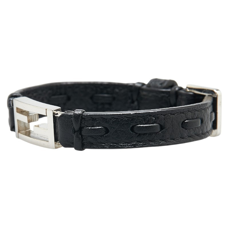 Fendi FF Logo Baguette Bracelet Leather Metal