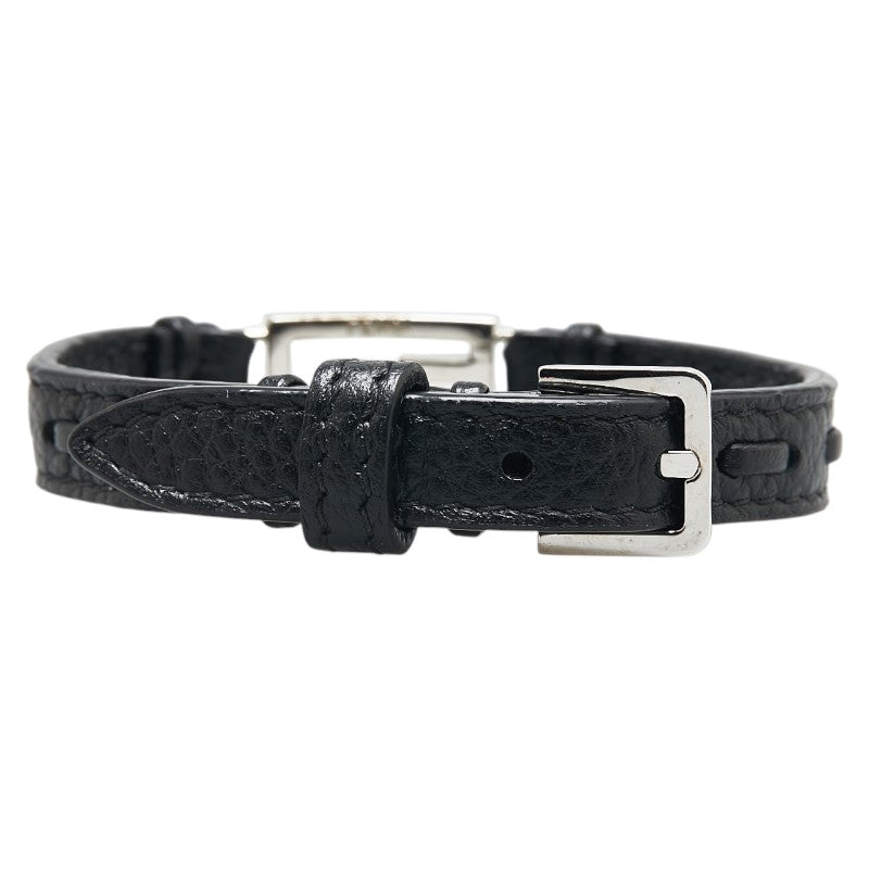 Fendi FF Logo Baguette Bracelet Leather Metal